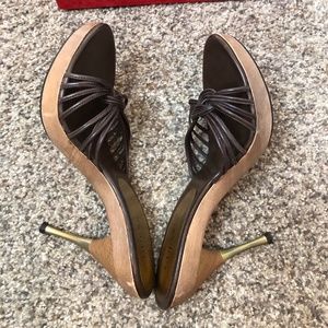 Vintage 90s Guess by Marciano "Pretzel" Mules - Dark Brown Leather Upper EUC